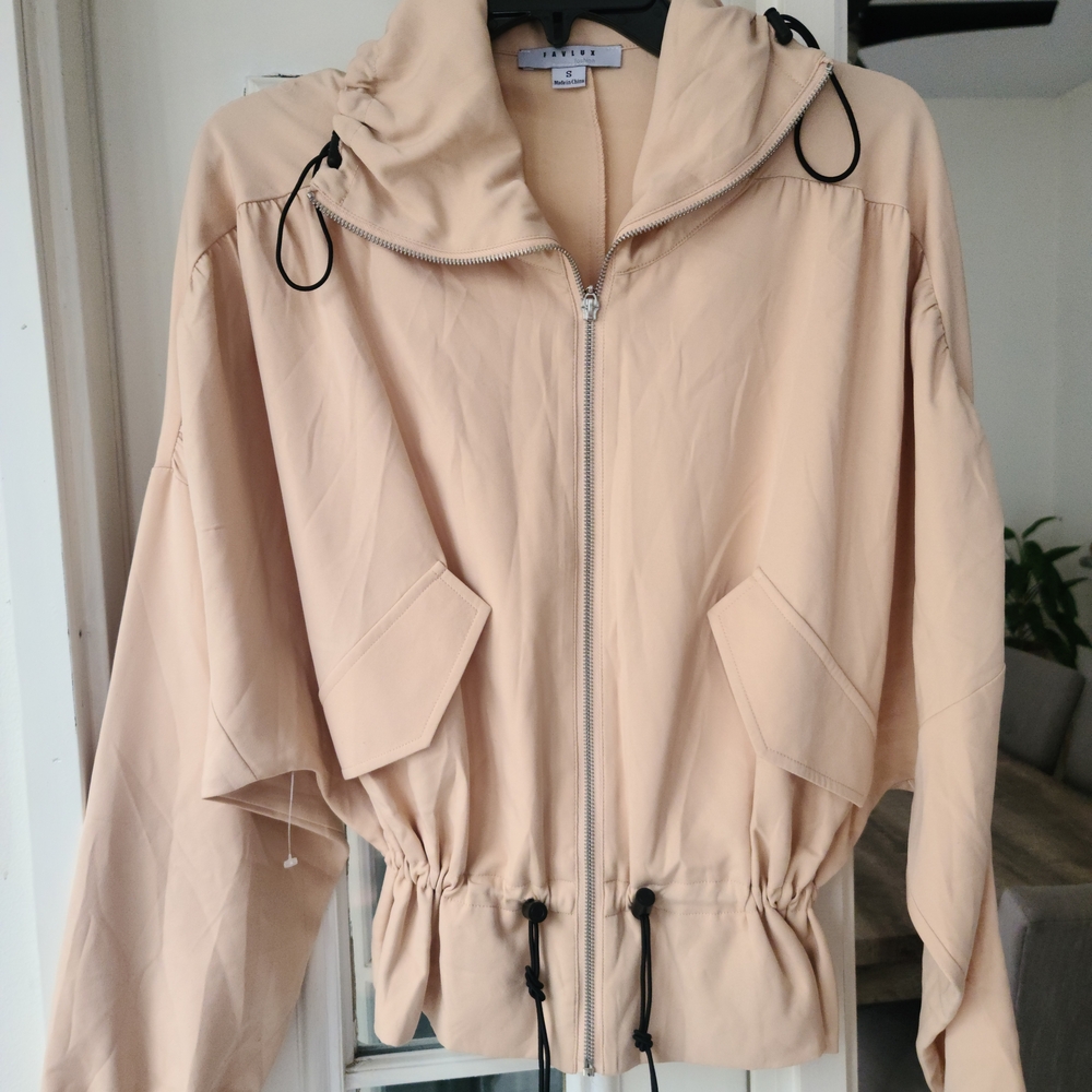 Beige Hooded Women's Jacket
